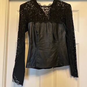 Leather and lace shirt